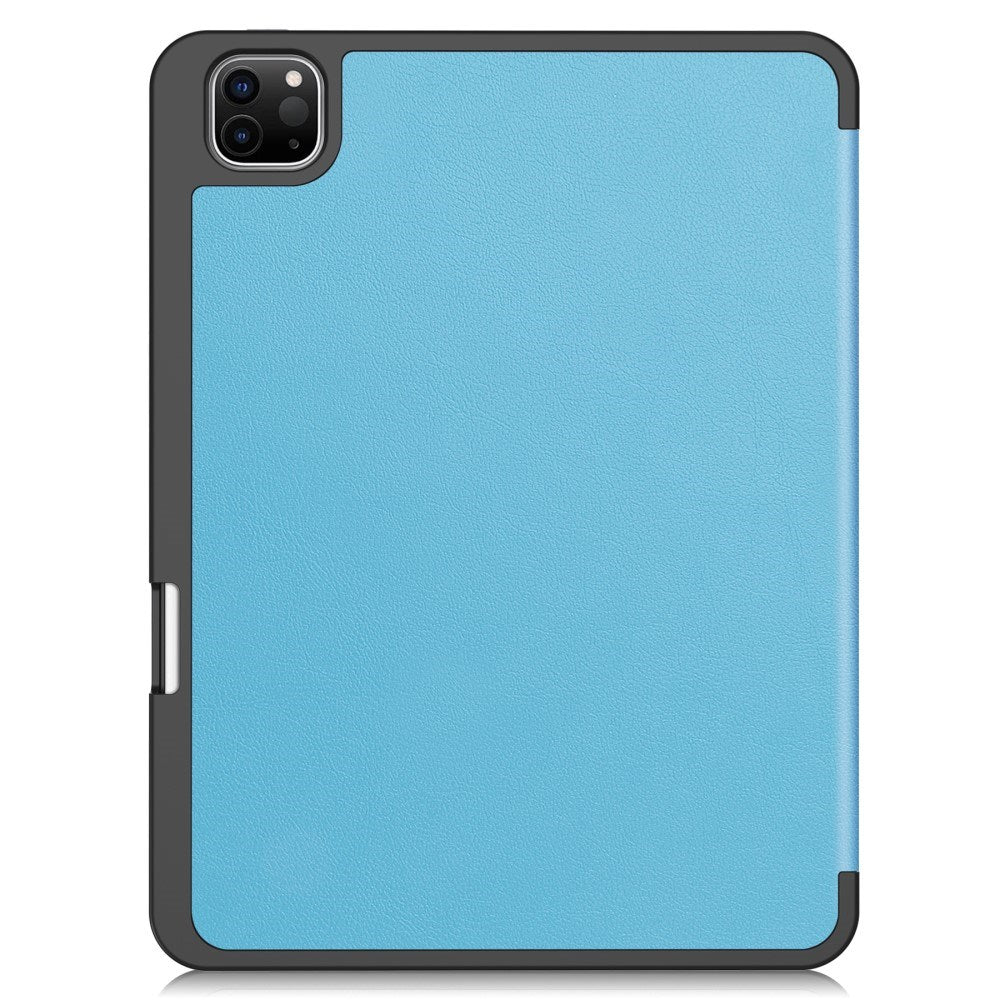 EIDERWOOD iPad Pro 11" (2025 / 2024) Tri-Fold Kunst Læder Flip Cover m. Apple Pencil Holder - Blå