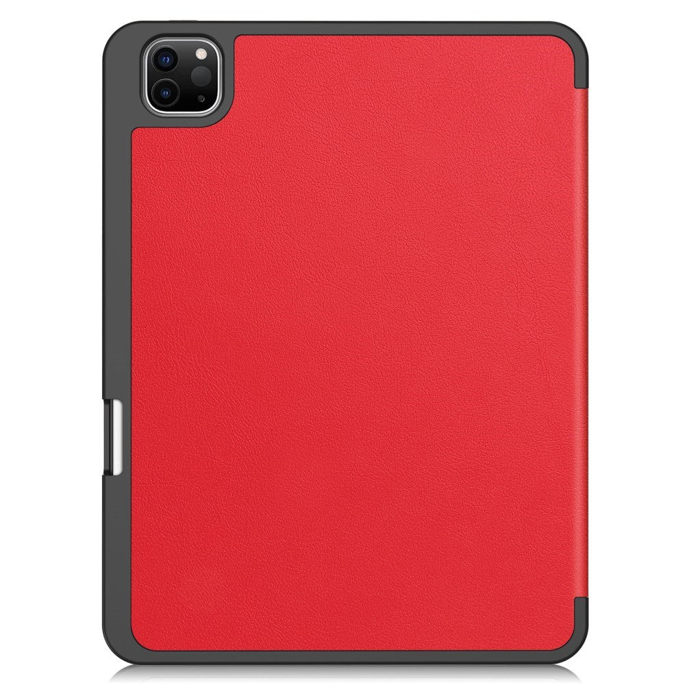 EIDERWOOD iPad Pro 11" (2025 / 2024) Tri-Fold Kunst Læder Flip Cover m. Apple Pencil Holder - Rød