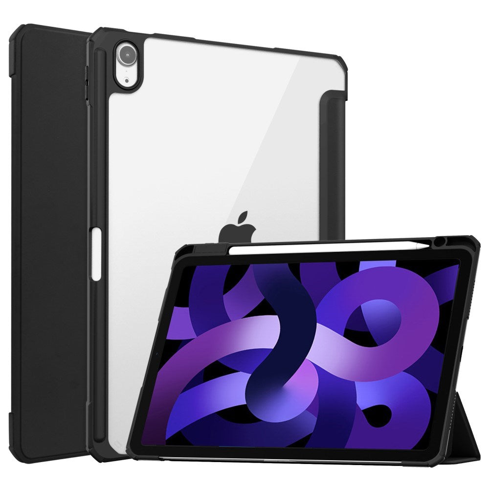 EIDERWOOD iPad Air 11" (2025 / 2024) Hybrid Flip Cover m. Pen Holder - Sort & Gennemsigtig