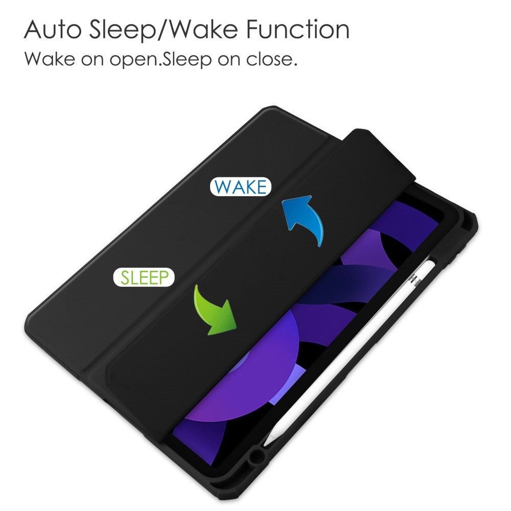 EIDERWOOD iPad Air 11" (2025 / 2024) Hybrid Flip Cover m. Pen Holder - Sort & Gennemsigtig