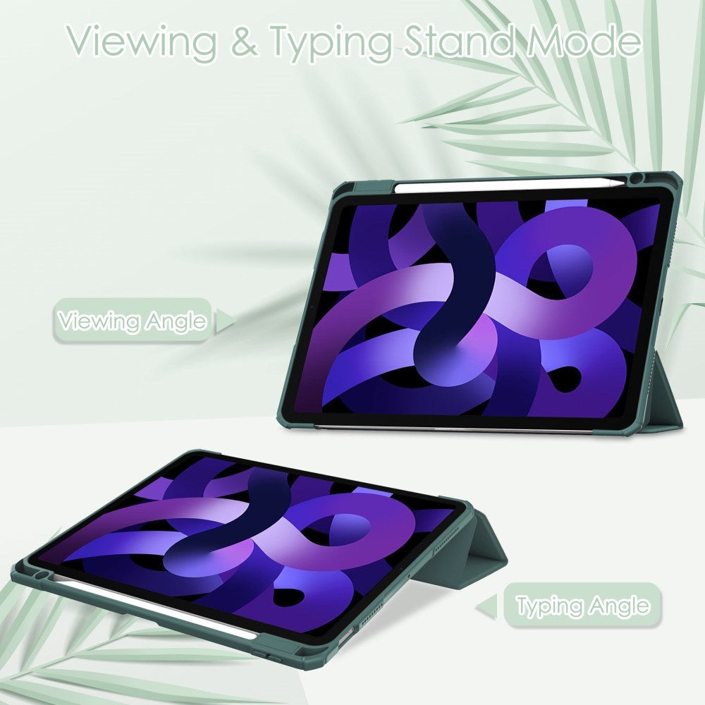 EIDERWOOD iPad Air 11" (2025 / 2024) Hybrid Flip Cover m. Pen Holder - Grøn & Gennemsigtig