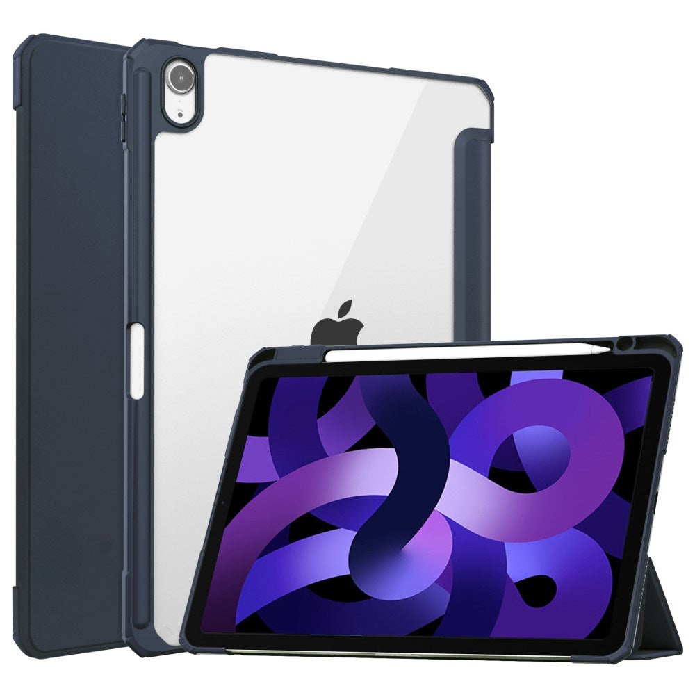 EIDERWOOD iPad Air 11" (2025 / 2024) Hybrid Flip Cover m. Pen Holder - Blå & Gennemsigtig