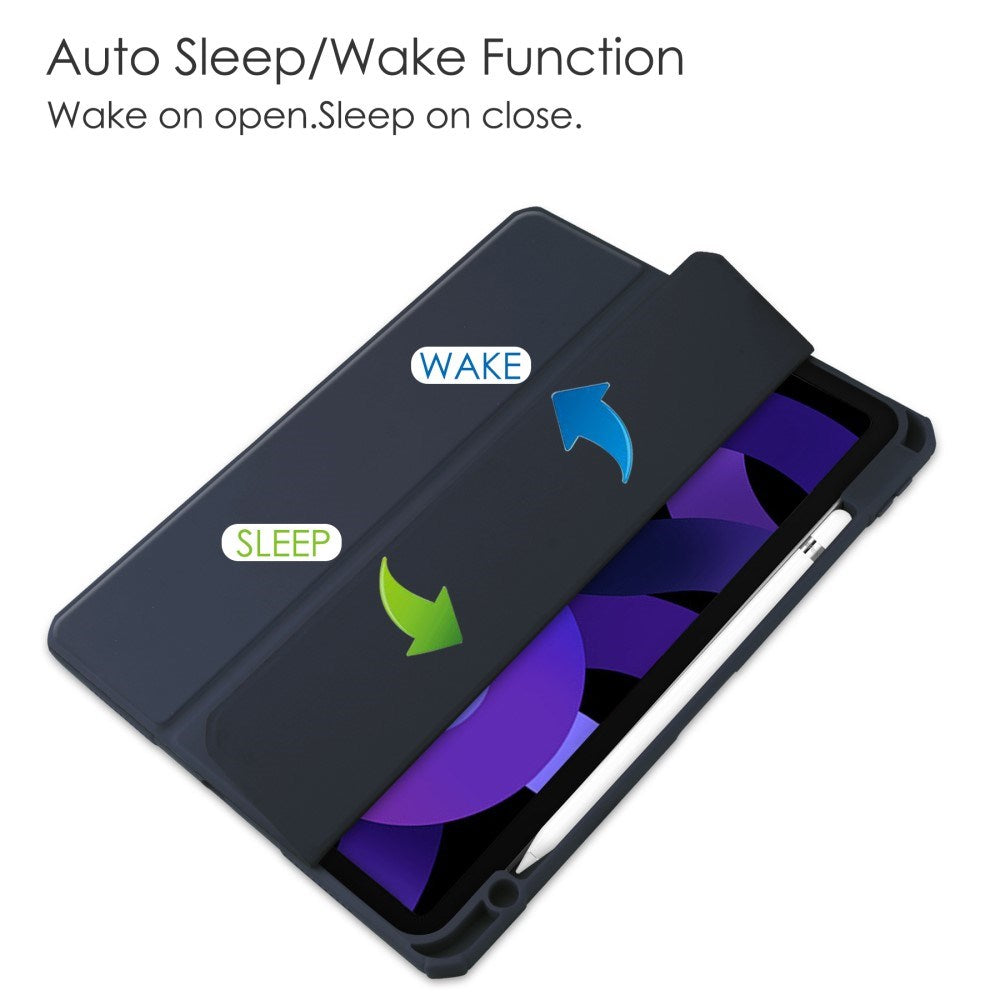 EIDERWOOD iPad Air 11" (2025 / 2024) Hybrid Flip Cover m. Pen Holder - Blå & Gennemsigtig