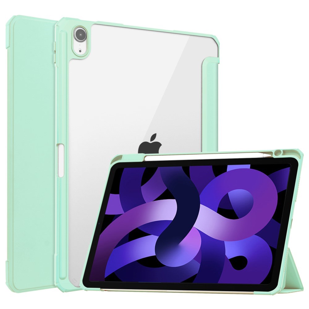 EIDERWOOD iPad Air 11" (2025 / 2024) Hybrid Flip Cover m. Pen Holder - Mint Grøn & Gennemsigtig
