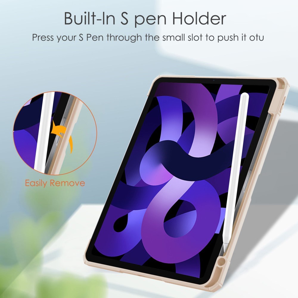 EIDERWOOD iPad Air 11" (2025 / 2024) Hybrid Flip Cover m. Pen Holder - Pink & Gennemsigtig