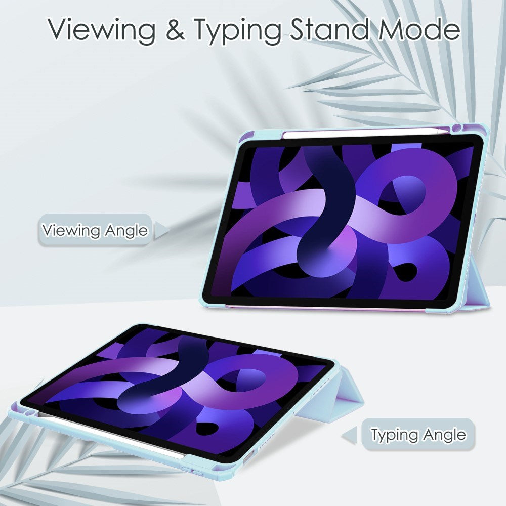EIDERWOOD iPad Air 11" (2025 / 2024) Hybrid Flip Cover m. Pen Holder - Lyse Blå & Gennemsigtig