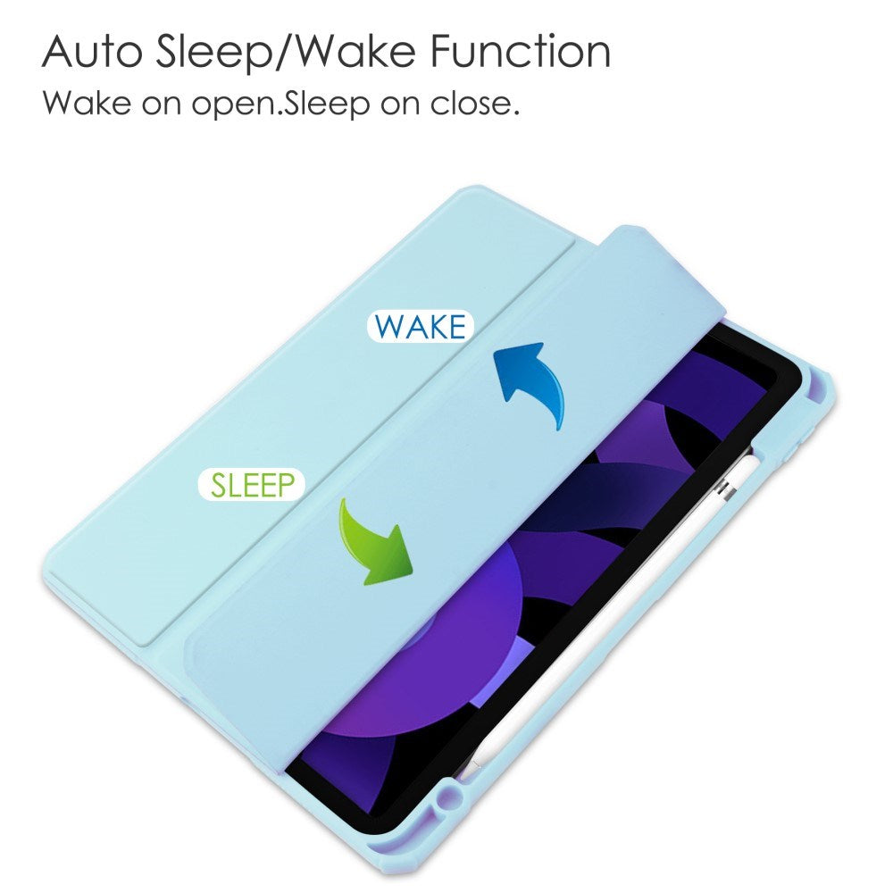 EIDERWOOD iPad Air 11" (2025 / 2024) Hybrid Flip Cover m. Pen Holder - Lyse Blå & Gennemsigtig