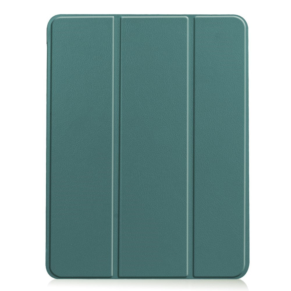 EIDERWOOD iPad Air 11" (2025 / 2024) Litchi Tri-Fold Læder Flip Cover m. Apple Pencil Holder - Grøn