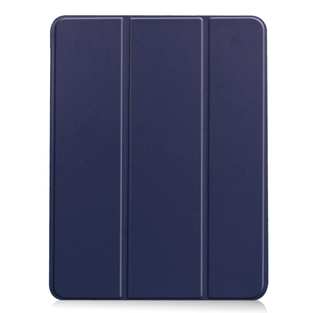 EIDERWOOD iPad Air 11" (2025 / 2024) Litchi Tri-Fold Læder Flip Cover m. Apple Pencil Holder - Mørkeblå