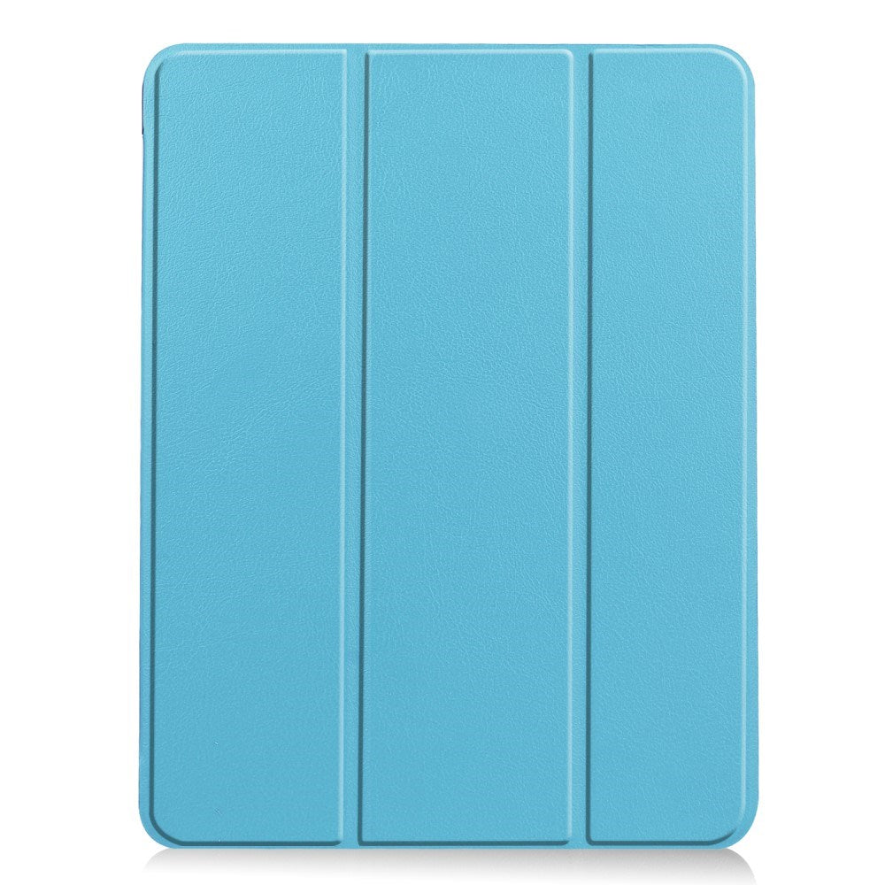 EIDERWOOD iPad Air 11" (2025 / 2024) Litchi Tri-Fold Læder Flip Cover m. Apple Pencil Holder - Lyseblå