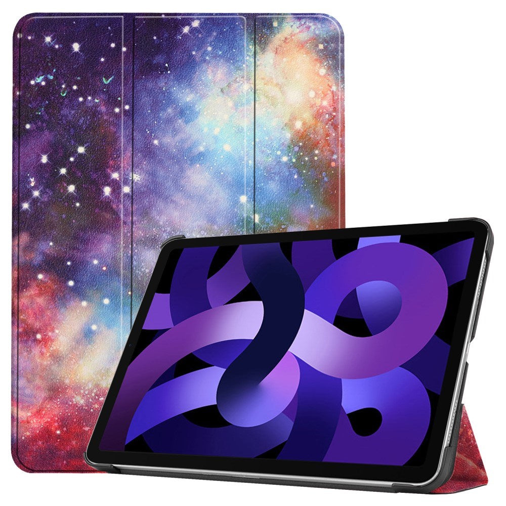EIDERWOOD iPad Air 11" (2025 / 2024) Tri-Fold Kunstlæder Flip Cover m. Vågeblus Funktion - Galakse
