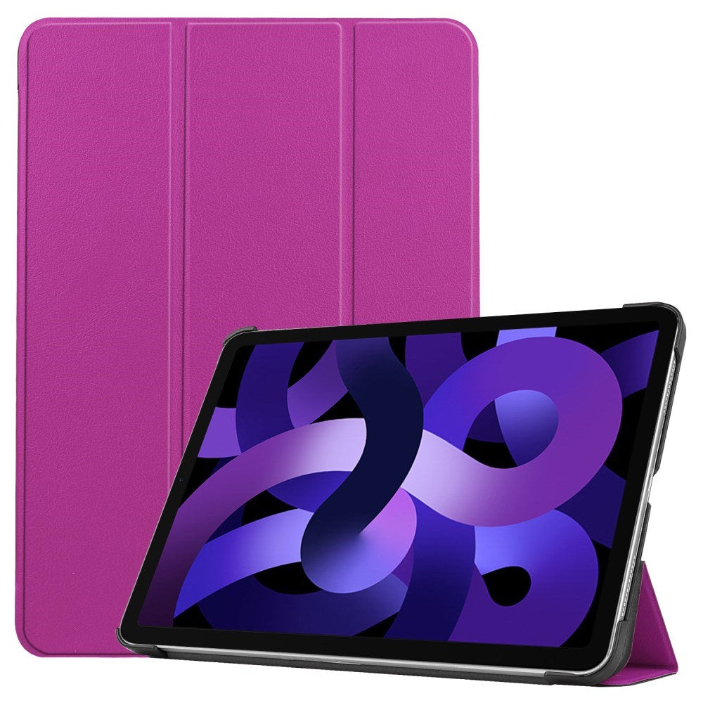 EIDERWOOD iPad Air 11" (2025 / 2024) Litchi Tri-Fold Læder Flip Cover - Lilla