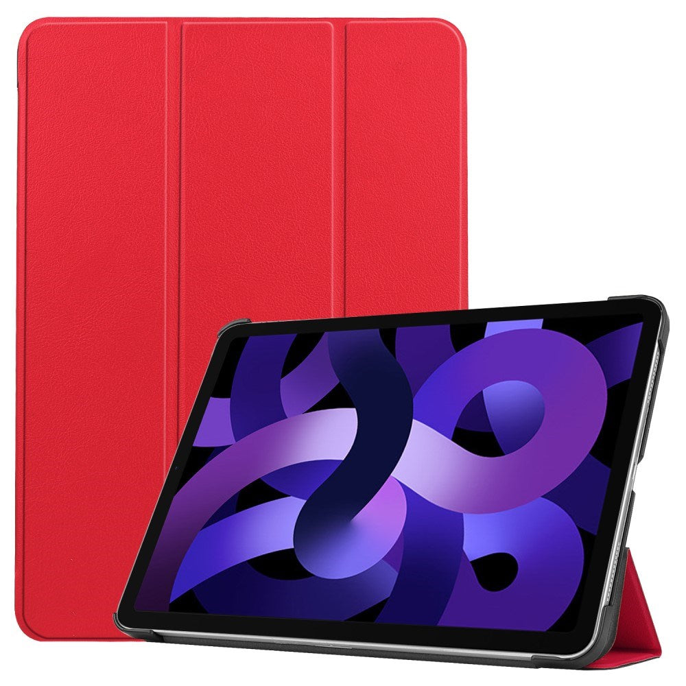 EIDERWOOD iPad Air 11" (2025 / 2024) Litchi Tri-Fold Læder Flip Cover - Rød