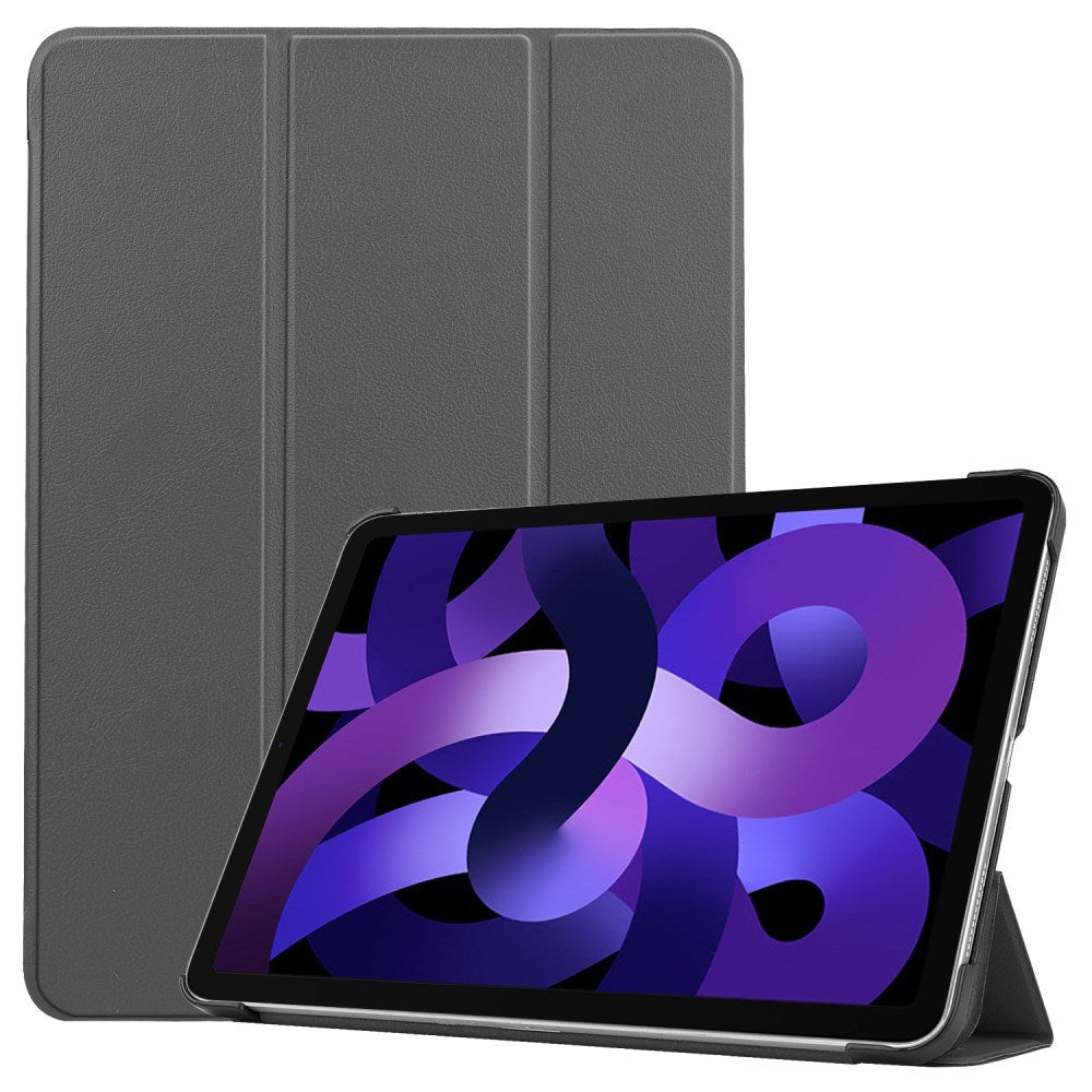 EIDERWOOD iPad Air 11" (2025 / 2024) Litchi Tri-Fold Læder Flip Cover - Grå