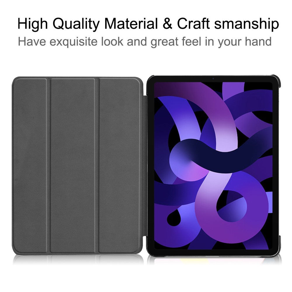 EIDERWOOD iPad Air 11" (2025 / 2024) Litchi Tri-Fold Læder Flip Cover - Grøn