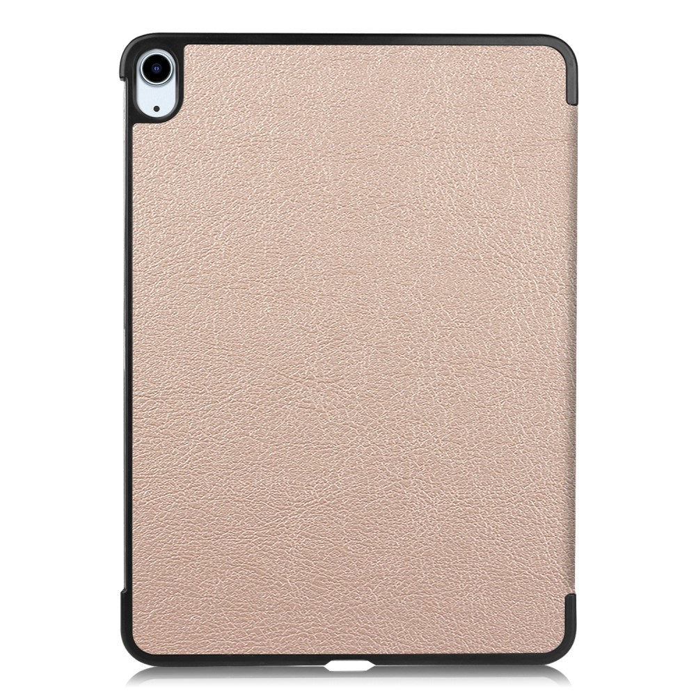 EIDERWOOD iPad Air 11" (2025 / 2024) Litchi Tri-Fold Læder Flip Cover - Guld