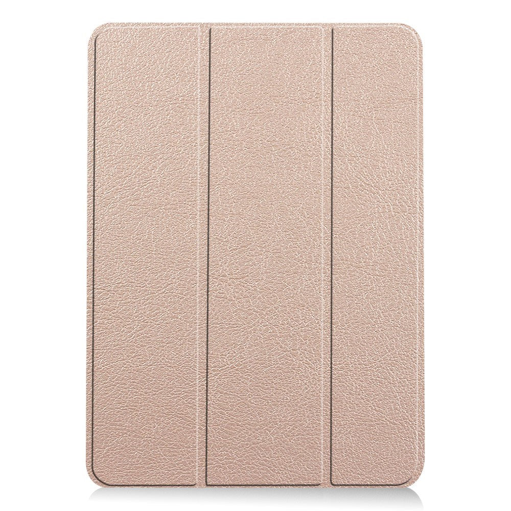 EIDERWOOD iPad Air 11" (2025 / 2024) Litchi Tri-Fold Læder Flip Cover - Guld