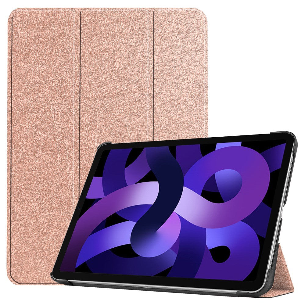 EIDERWOOD iPad Air 11" (2025 / 2024) Litchi Tri-Fold Læder Flip Cover - Rose Gold