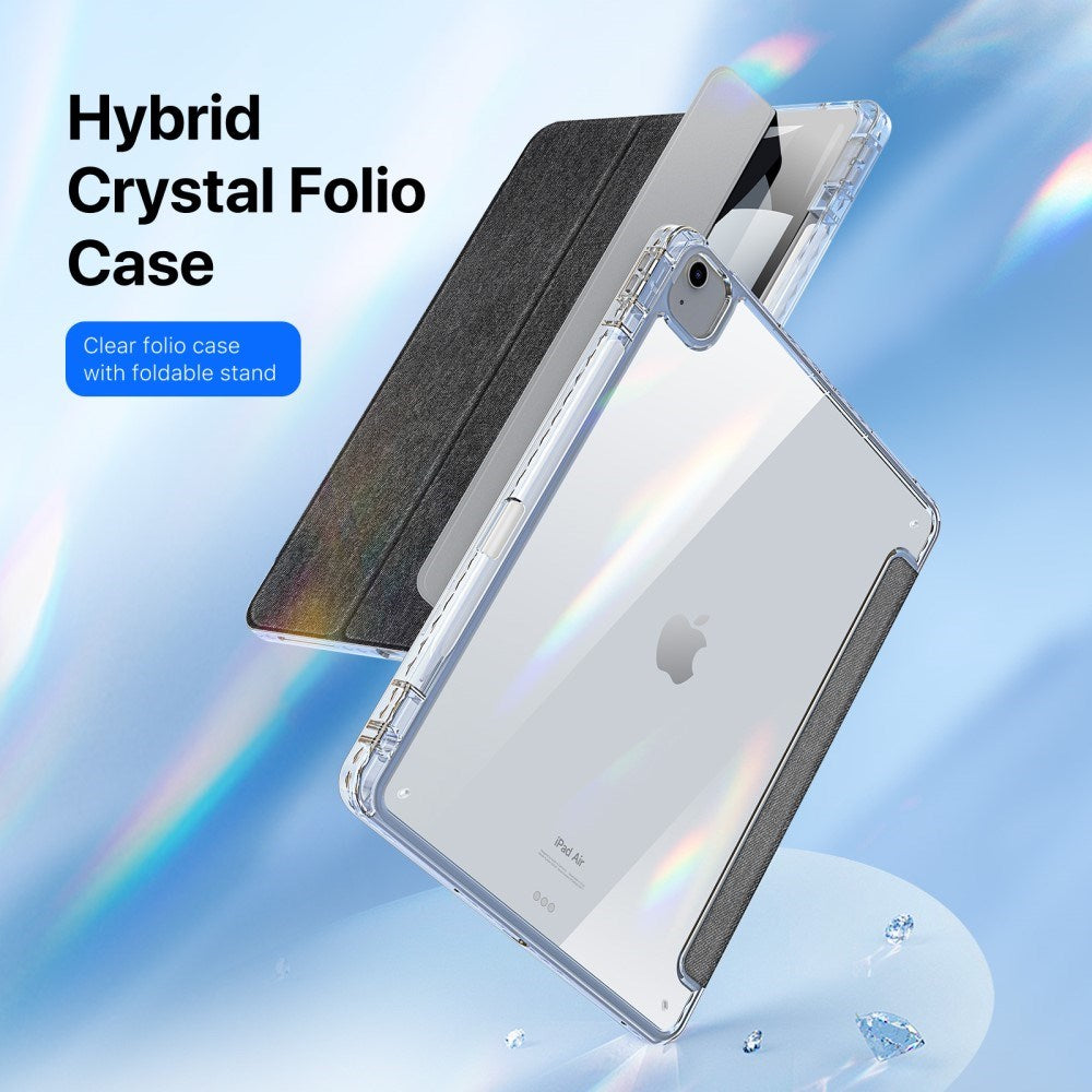 iPad Air 13" (2025 / 2024) DUX DUCIS Unid Series Tri-Fold Flip Cover - Gennemsigtig / Sort