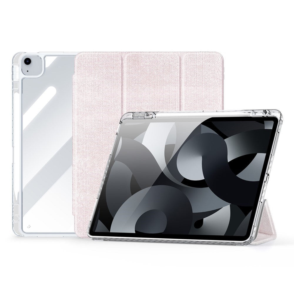 iPad Air 13" (2025 / 2024) DUX DUCIS Unid Series Tri-Fold Flip Cover - Gennemsigtig / Pink