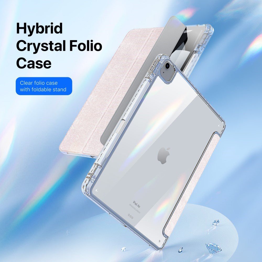 iPad Air 13" (2025 / 2024) DUX DUCIS Unid Series Tri-Fold Flip Cover - Gennemsigtig / Pink