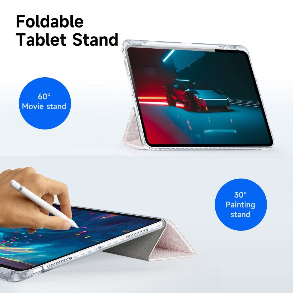 iPad Pro 13" (2025 / 2024) DUX DUCIS Unid Series Tri-Fold Flip Cover - Gennemsigtig / Pink