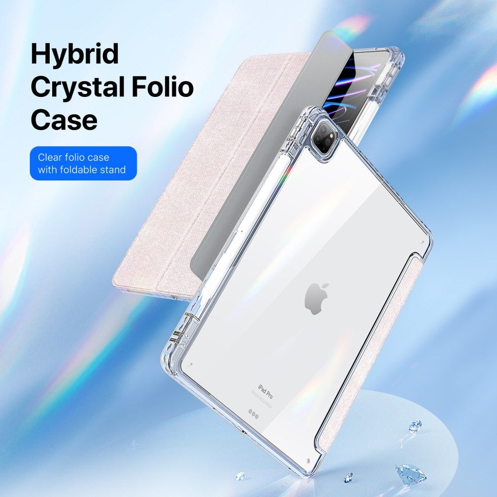 iPad Pro 13" (2025 / 2024) DUX DUCIS Unid Series Tri-Fold Flip Cover - Gennemsigtig / Pink