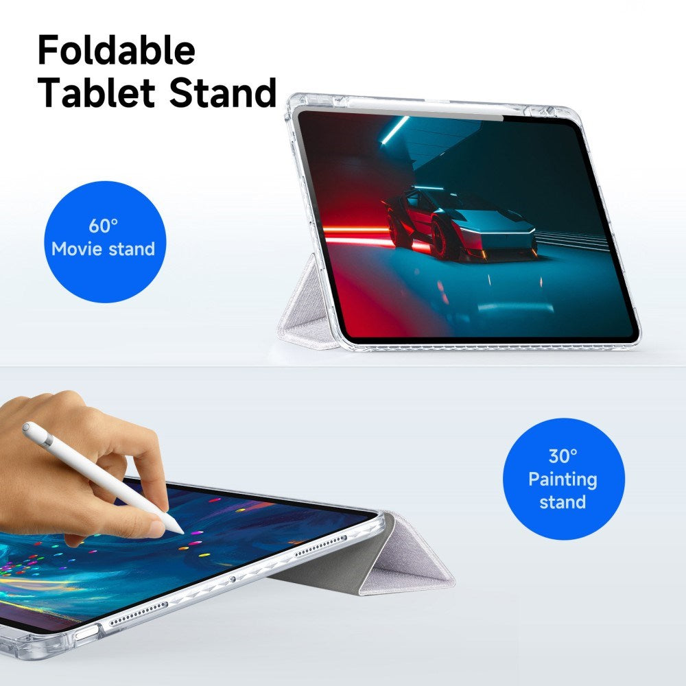 iPad Pro 13" (2025 / 2024) DUX DUCIS Unid Series Tri-Fold Flip Cover - Gennemsigtig / Lilla