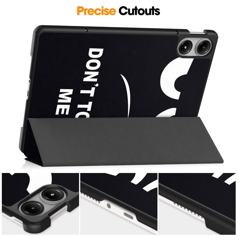 EDIERWOOD Xiaomi Redmi Pad Pro Tri-Fold Kunstlæder Flip Cover m. Vågeblus Funktion - Don't Touch Me