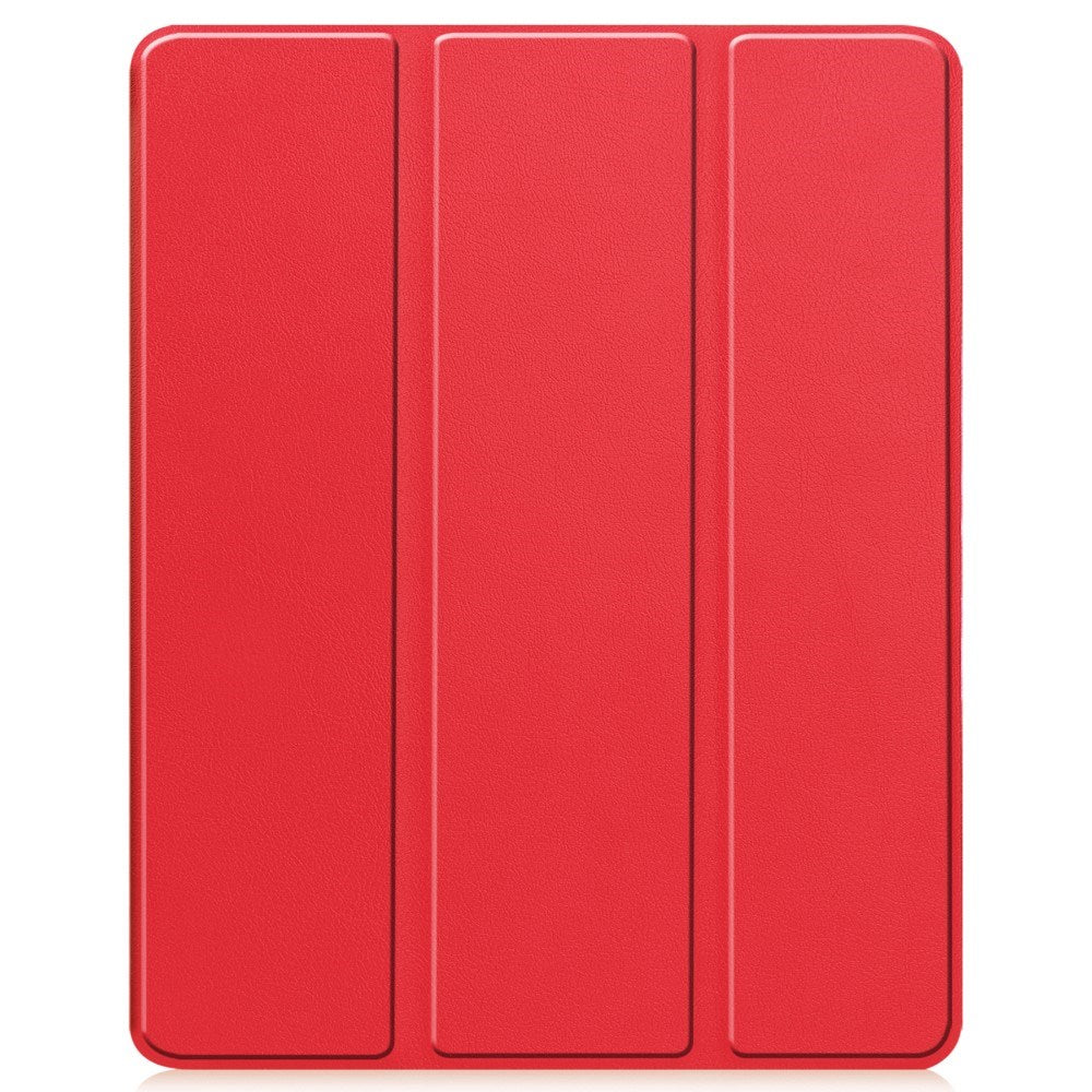 EIDERWOOD iPad Air 13" (2025 / 2024) Tri-Fold Kunst Læder Flip Cover m. Apple Pencil Holder - Rød