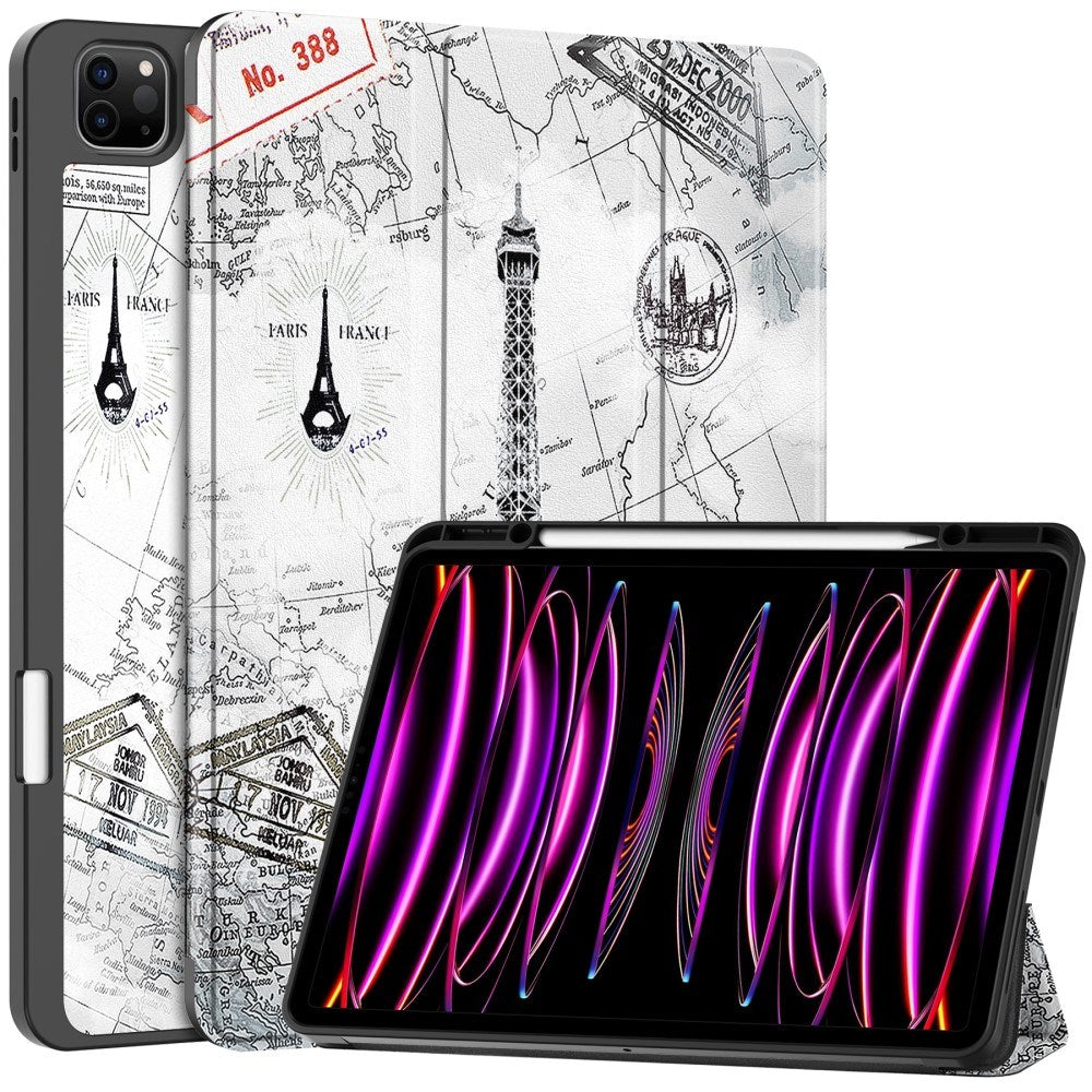 EIDERWOOD iPad Air 13" (2026 / 2025 / 2024) Tri-Fold Kunstlæder Flip Cover m. Vågeblus Funktion - Eiffeltårnet
