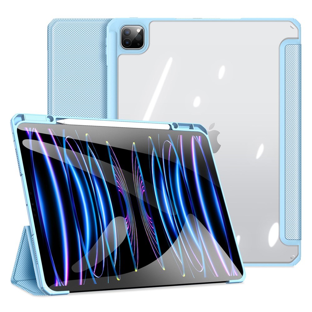 iPad Pro 13" (2025 / 2024) Shockproof Flip Cover m. Penholder - DUX DUCIS TOBY Series - Gennemsigtig / Lyseblå
