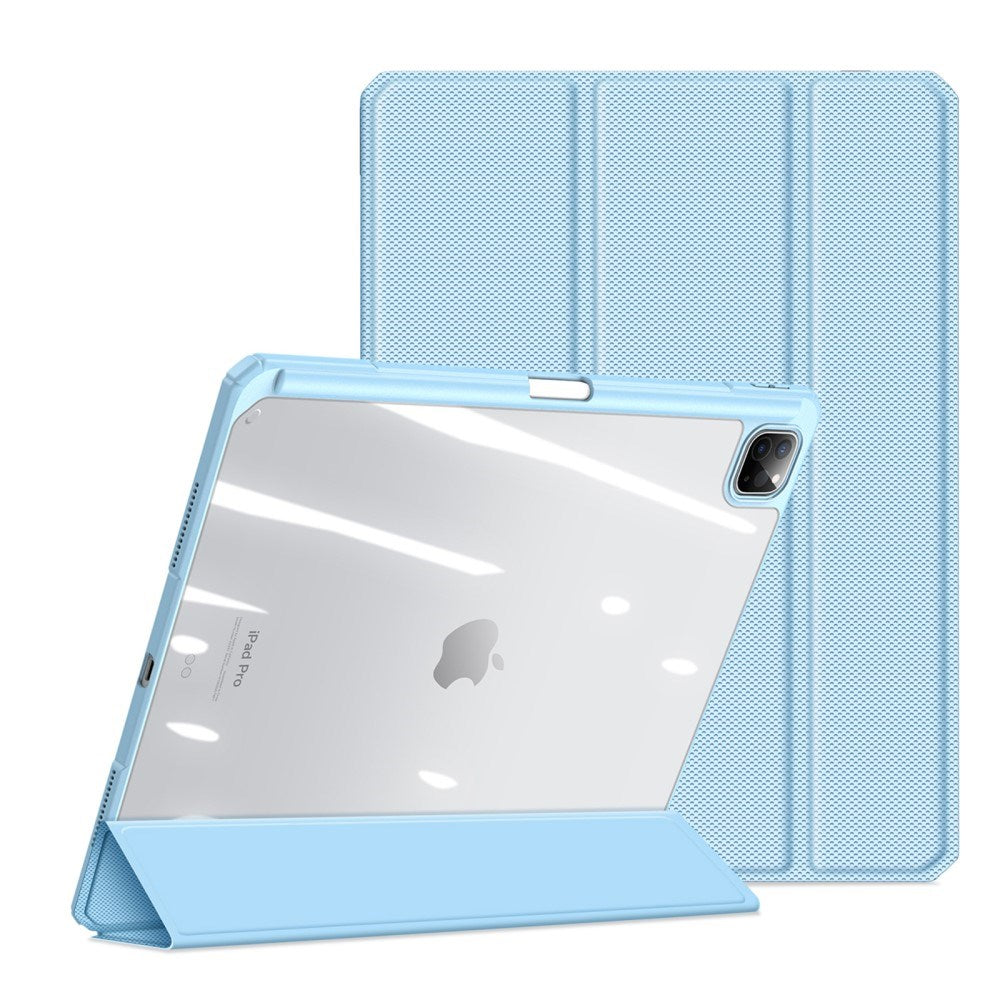 iPad Pro 13" (2025 / 2024) Shockproof Flip Cover m. Penholder - DUX DUCIS TOBY Series - Gennemsigtig / Lyseblå