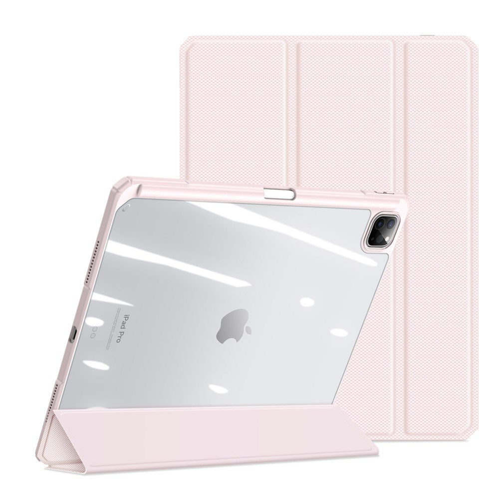 iPad Pro 13" (2025 / 2024) Shockproof Flip Cover m. Penholder - DUX DUCIS TOBY Series - Gennemsigtig / Pink