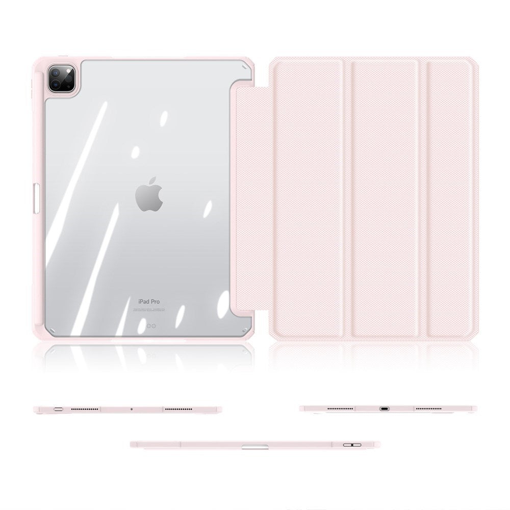 iPad Pro 13" (2025 / 2024) Shockproof Flip Cover m. Penholder - DUX DUCIS TOBY Series - Gennemsigtig / Pink