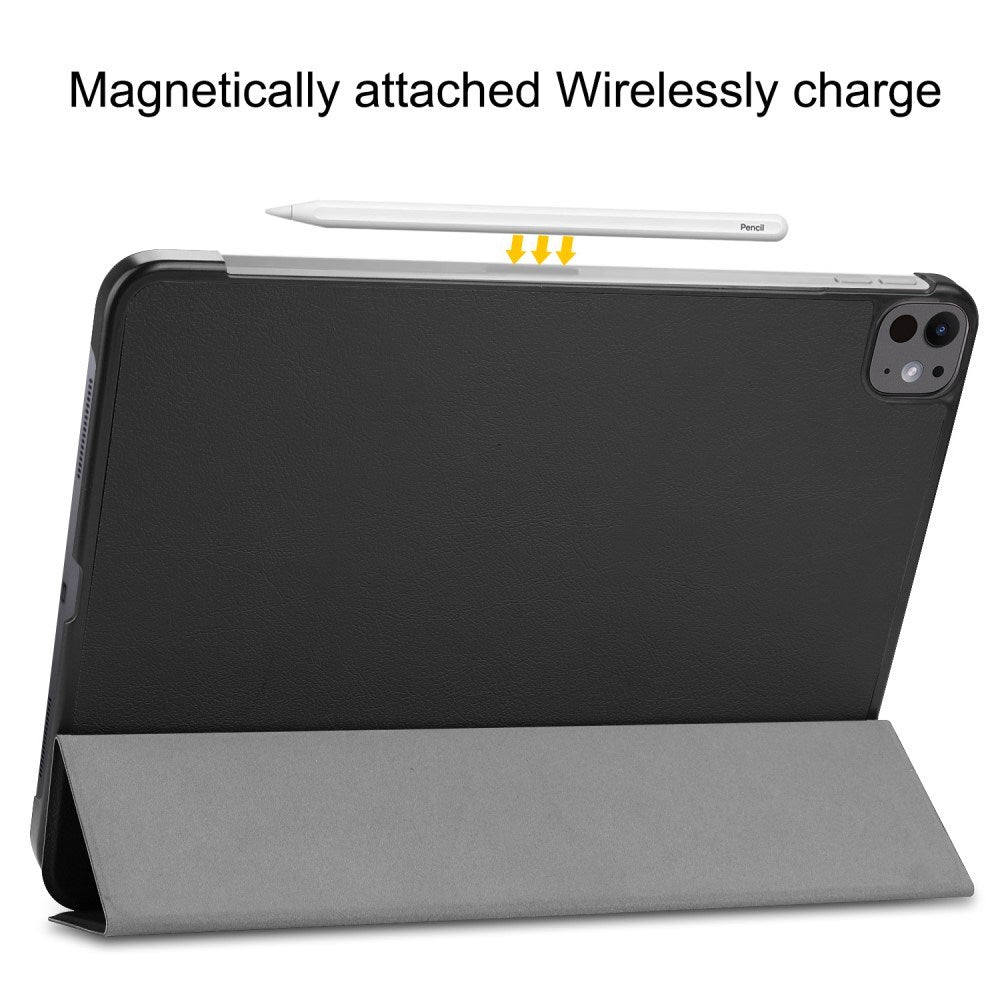 EIDERWOOD iPad Pro 13" (2025 / 2024) Tri-Fold Læder Flip Cover - Sort