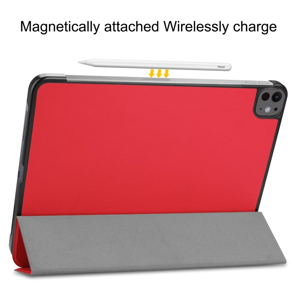 EIDERWOOD iPad Pro 13" (2025 / 2024) Tri-Fold Læder Flip Cover - Rød