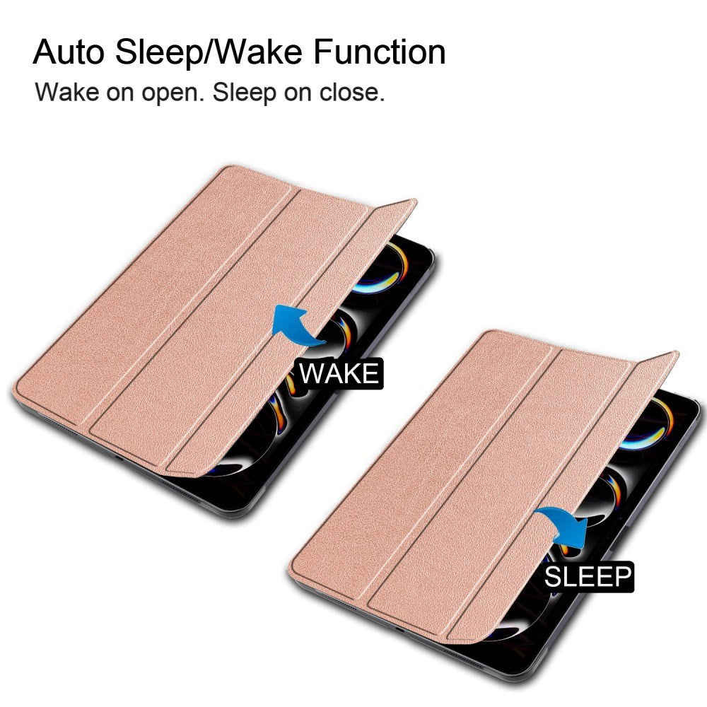 EIDERWOOD iPad Pro 13" (2025 / 2024) Tri-Fold Læder Flip Cover - Rose Gold