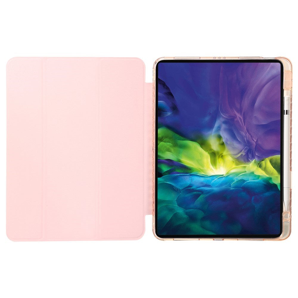 EIDERWOOD iPad Pro 13" (2025 / 2024) Tri-Fold Kunst Læder Flip Cover m. Apple Pencil Holder - Lyserød