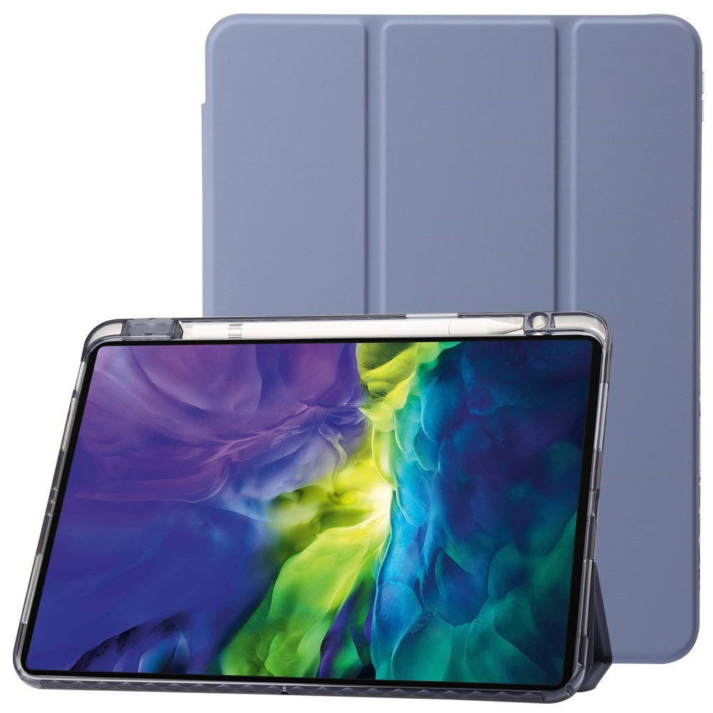 EIDERWOOD iPad Pro 13" (2025 / 2024) Tri-Fold Kunst Læder Flip Cover m. Apple Pencil Holder - Lilla