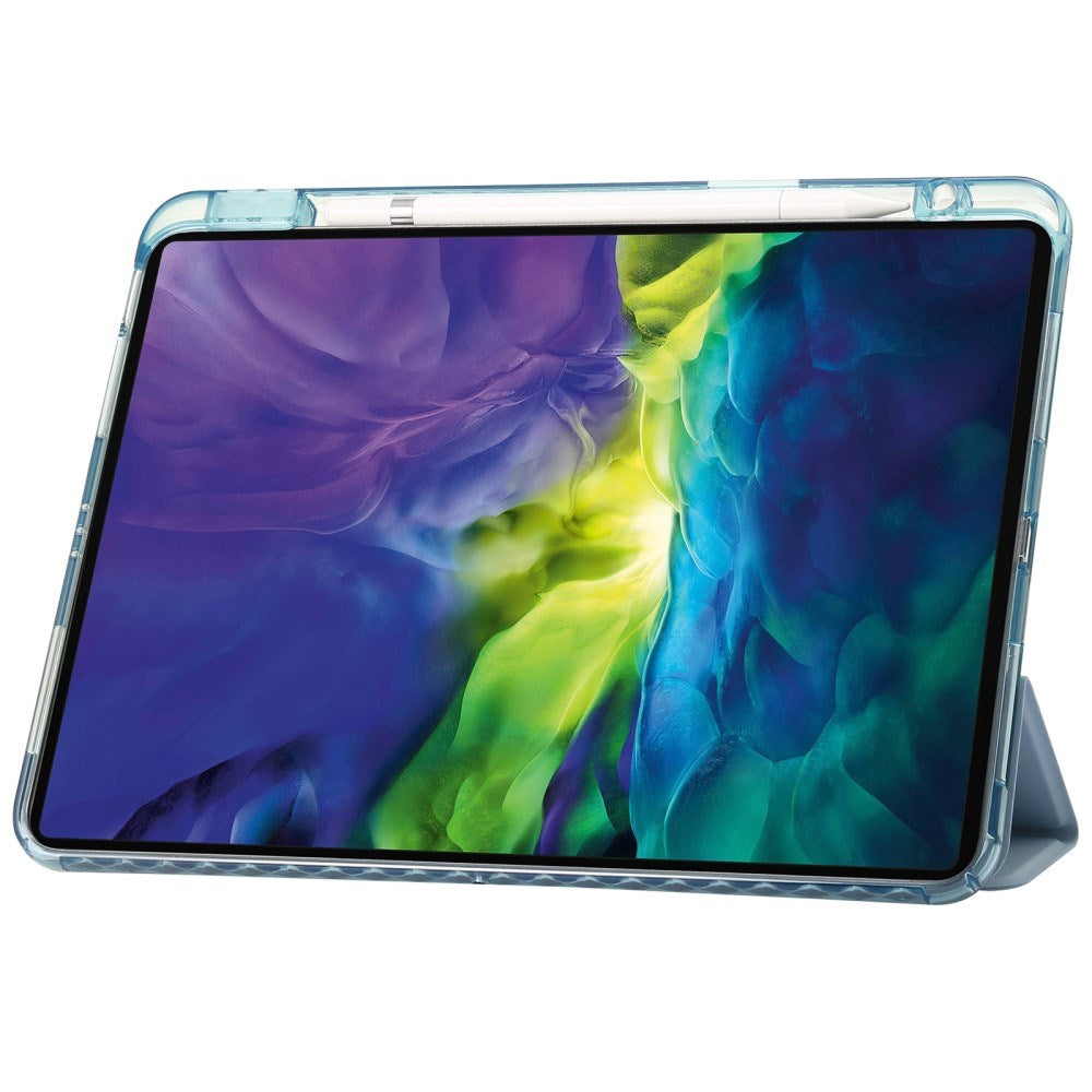EIDERWOOD iPad Pro 13" (2025 / 2024) Tri-Fold Kunst Læder Flip Cover m. Apple Pencil Holder - Lyseblå