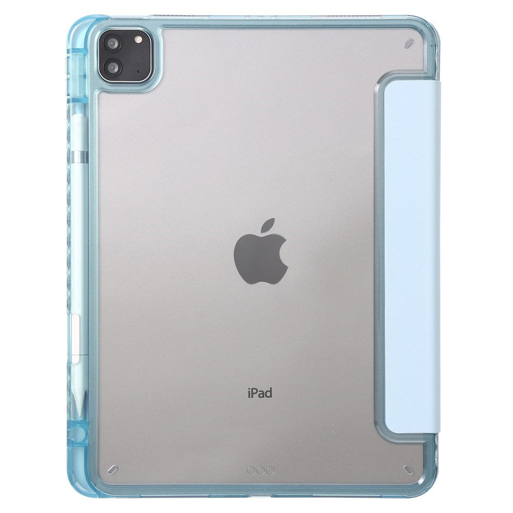 EIDERWOOD iPad Pro 13" (2025 / 2024) Tri-Fold Kunst Læder Flip Cover m. Apple Pencil Holder - Lyseblå