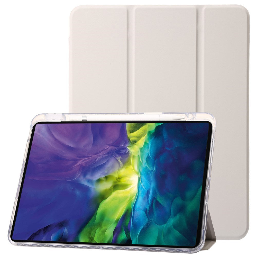 EIDERWOOD iPad Pro 13" (2025 / 2024) Tri-Fold Kunst Læder Flip Cover m. Apple Pencil Holder - Creme