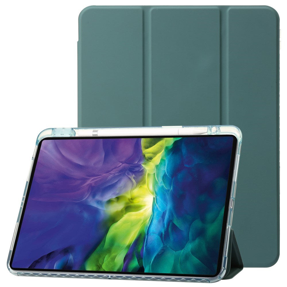 EIDERWOOD iPad Pro 11" (2025 / 2024) Tri-Fold Kunst Læder Flip Cover m. Apple Pencil Holder - Grøn