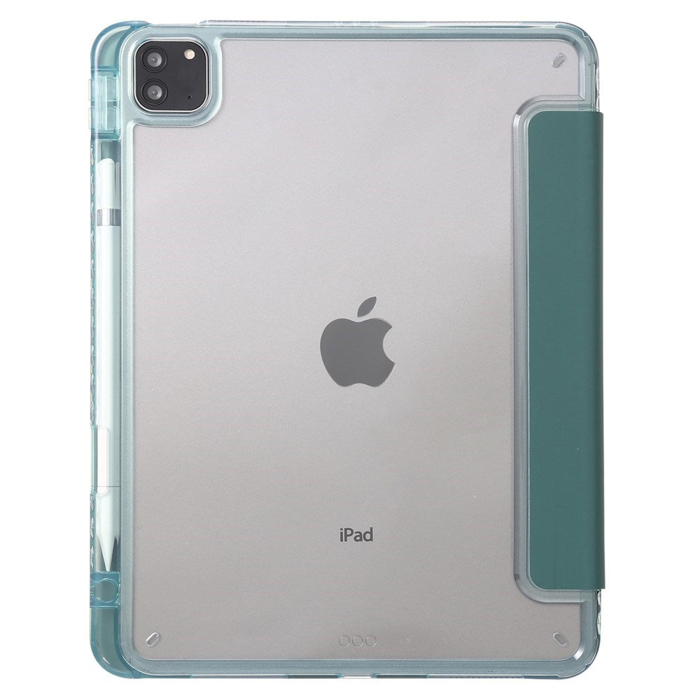 EIDERWOOD iPad Pro 11" (2025 / 2024) Tri-Fold Kunst Læder Flip Cover m. Apple Pencil Holder - Grøn