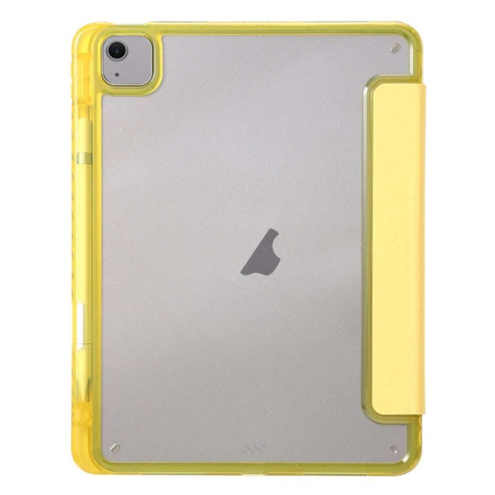 EIDERWOOD iPad Air 11" (2025 / 2024) Tri-Fold Kunst Læder Flip Cover m. Apple Pencil Holder - Gul
