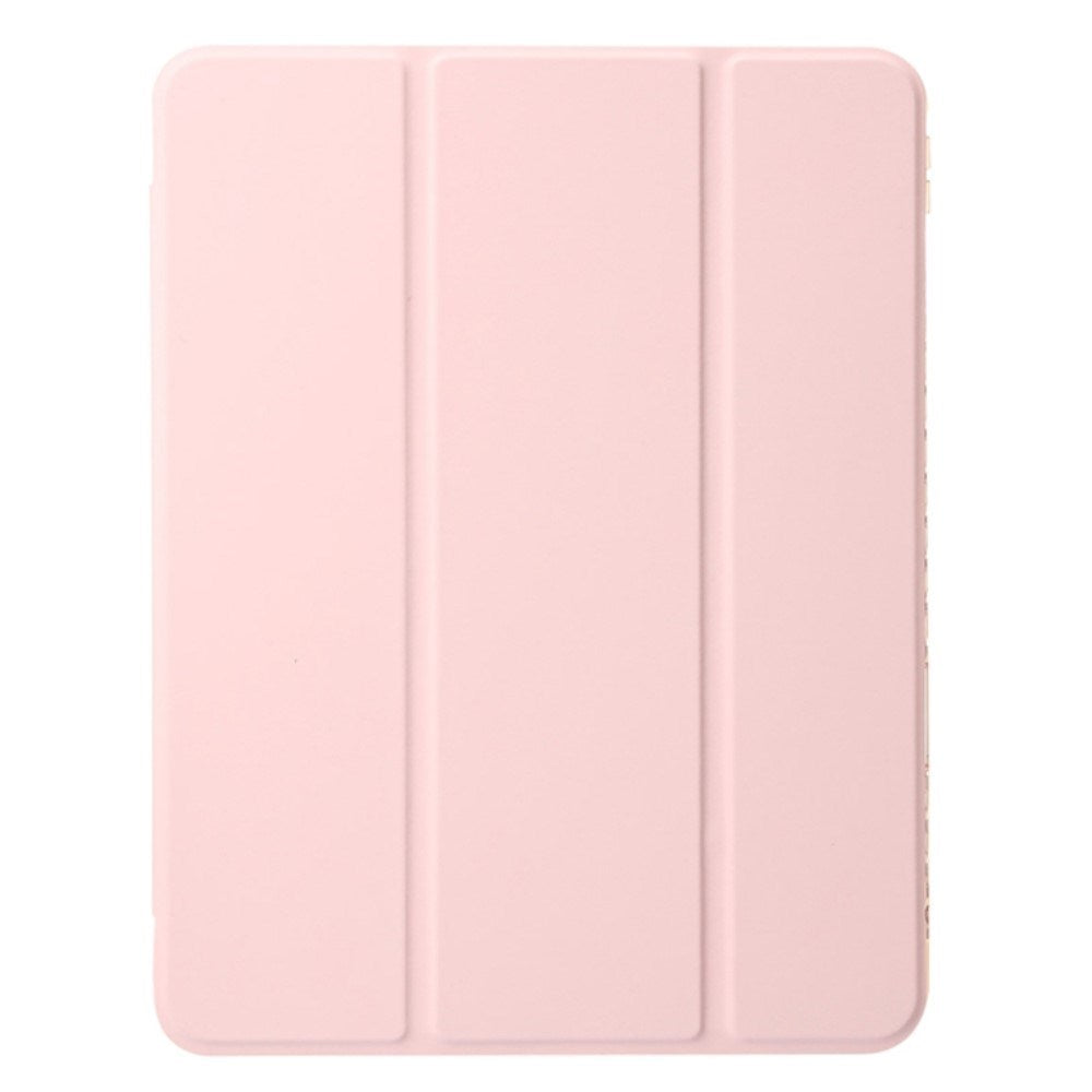 EIDERWOOD iPad Air 13" (2025 / 2024) Tri-Fold Kunst Læder Flip Cover m. Apple Pencil Holder - Lyserød