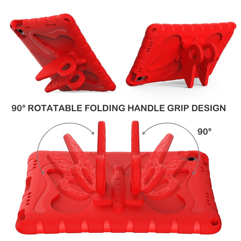 Samsung Galaxy Tab A11+ (Plus) / A9+ (Plus) EIDERWOOD Butterfly Børne Cover m. Skulderstrop & Ståfunktion - Rød