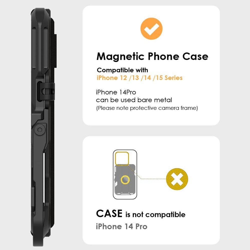 AULUMU Multifunktionel Kortholder - MagSafe Kompatibel - Sort Carbon