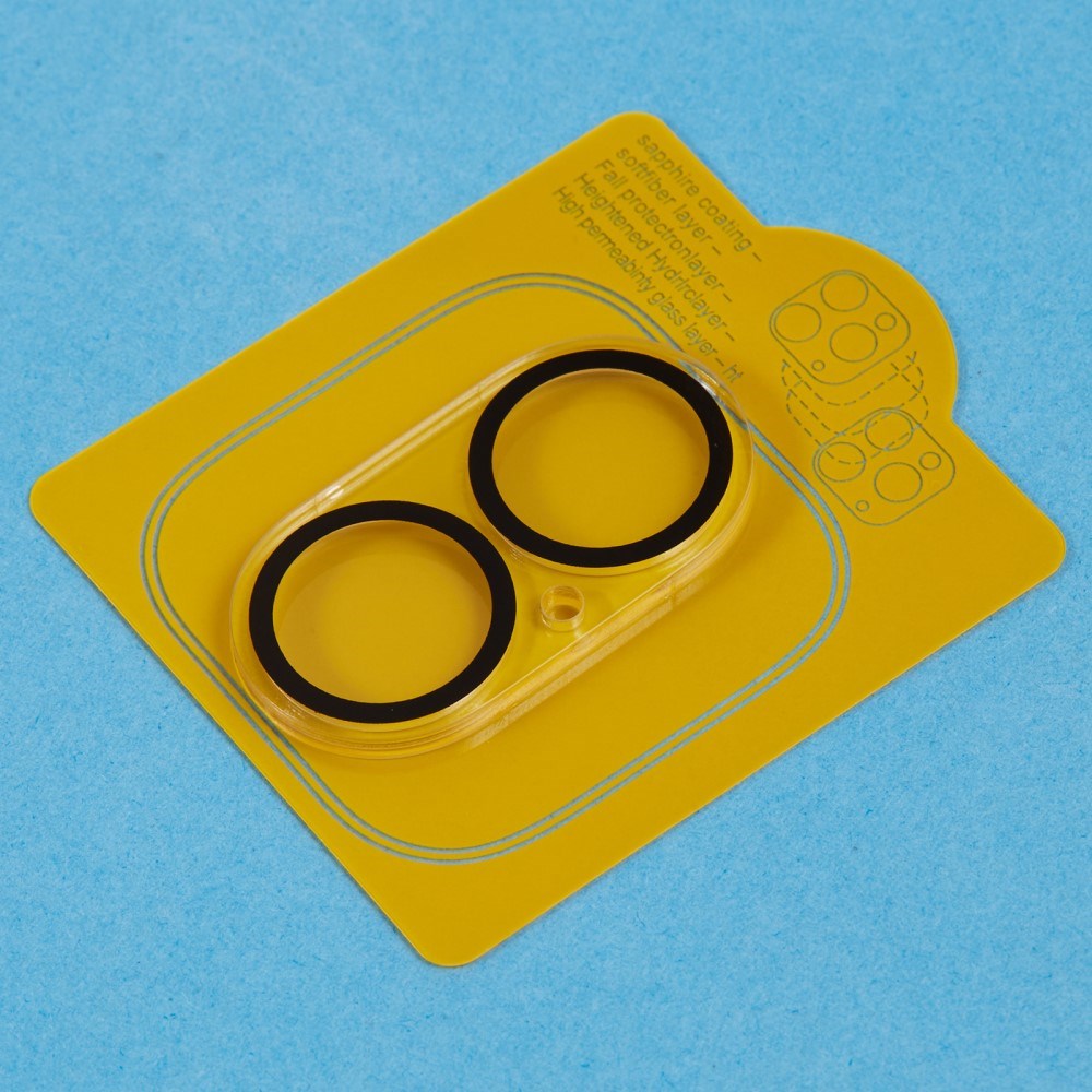 iPhone 16 Kamerabeskyttelse i Hærdet Glas - Gennemsigtig / Sort